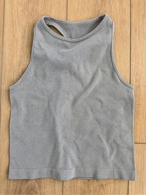 Free People Movement Ribbed High-Neck Tank in Gray